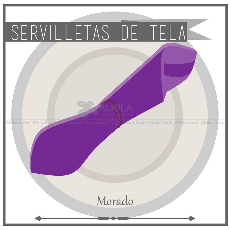 Servilletas de Tela color Morado (Renta) Mantelería AlkilaEvent 
