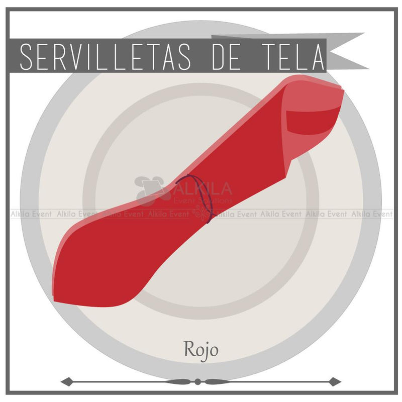 Servilletas de Tela color Rojo (Renta) Mantelería AlkilaEvent 
