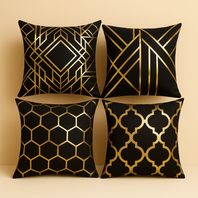 Cojín Decorativo Black Gold (4 pzas)