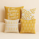 Cojín Para Piso Beige Estampado Amarillo
