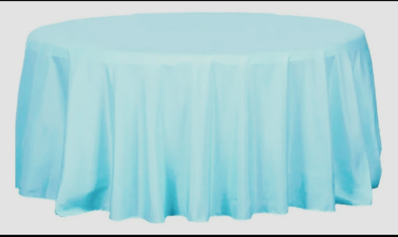 Mantel de Tela Redondo color Azul Cielo (Renta) - Alkila Event. - Renta Mobiliario para eventos