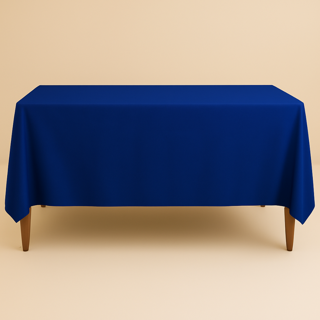 Barra Azul Retangular Mantel Rectangular Tablón color Azul Rey (Renta) – Alkila Event.