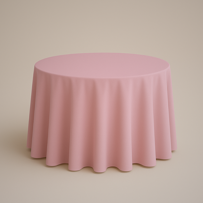 Mantel de Tela Redondo Palo de Rosa (Renta)