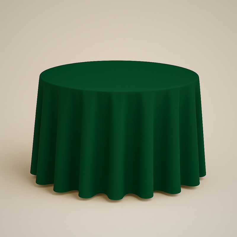Mantel de Tela Redondo Verde Botella (Renta)