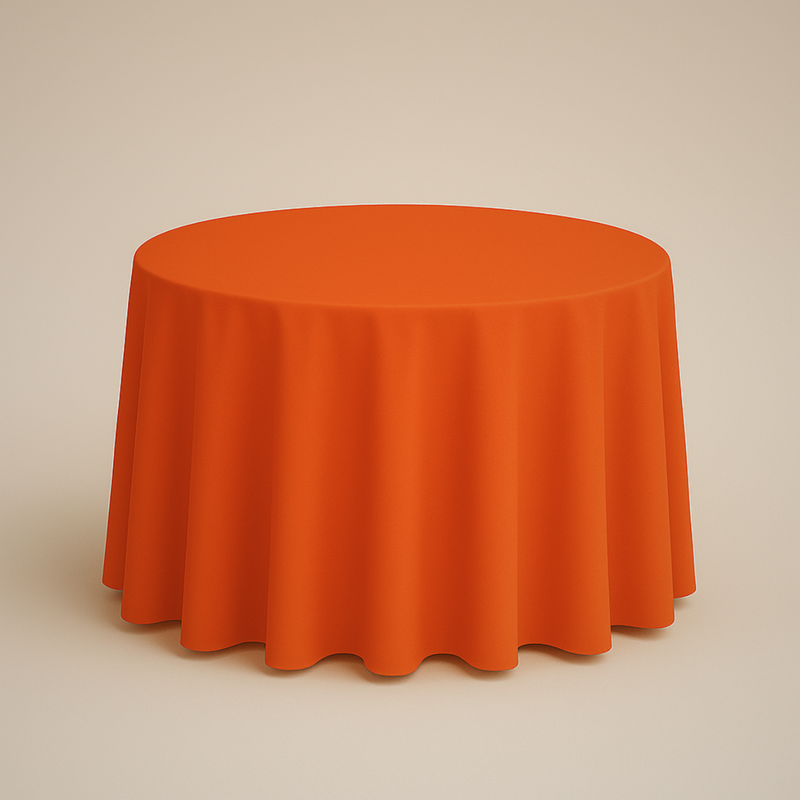 Mantel de Tela Redondo color Naranja (Renta)