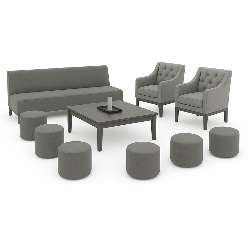 Sala Antique Gris 10 personas - Alkila Event. - Renta Mobiliario para eventos