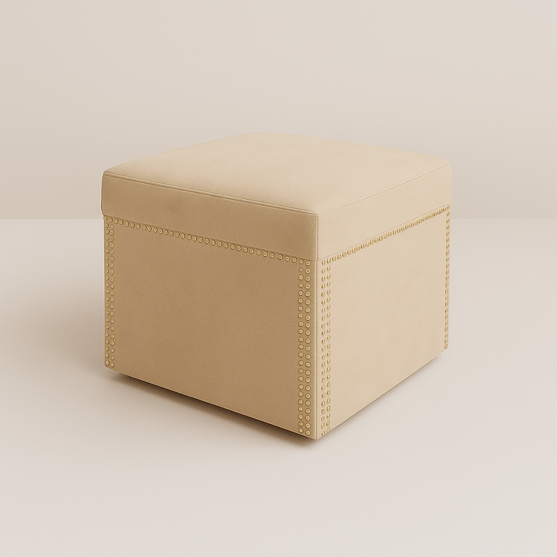 Taburete Cuadrado Beige