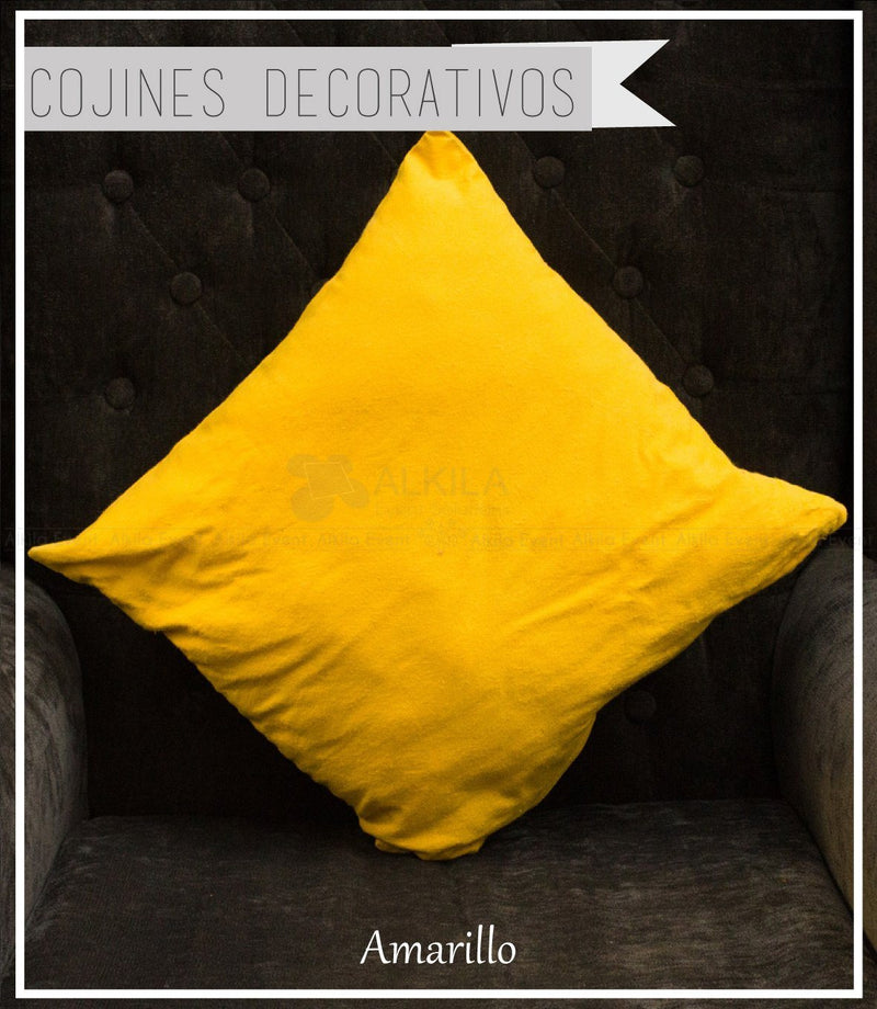 Cojín Decorativo color Amarillo (42cm x 42cm) Hogar Alkila Shop 