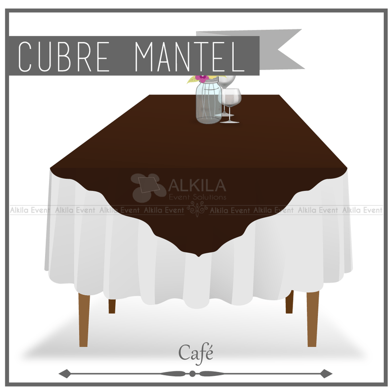 Cubremantel de Tela Cuadrado color Café (Renta) AlkilaEvent 