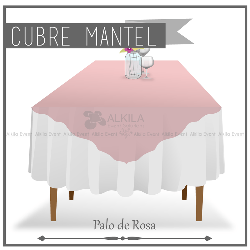 Cubremantel de Tela Cuadrado color Palo de Rosa (Renta) AlkilaEvent 
