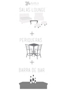 Lounge + Periqueras Blancas + Barra (30 Personas) Paquetes Lounge AlkilaEvent 
