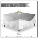 Cubremantel de Tela Cuadrado color Plata (Renta) AlkilaEvent 