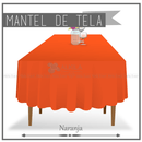 Mantel de Tela para Tablon color Naranja (Renta) AlkilaEvent 