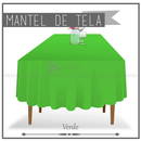 Mantel de Tela para Tablon color Verde (Renta) AlkilaEvent 