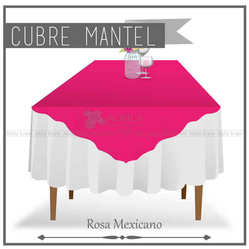 Cubremantel de Tela Cuadrado color Rosa Mexicano (Renta) AlkilaEvent 