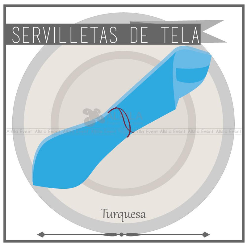 Servilletas de Tela color Azul Turquesa (Renta) AlkilaEvent 