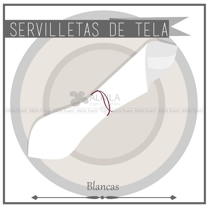 Servilletas de Tela color Blanco (Renta) AlkilaEvent 