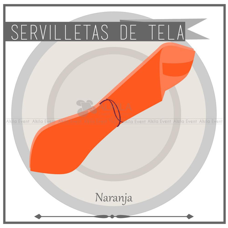 Servilletas de Tela color Naranja (Renta) Mantelería AlkilaEvent 