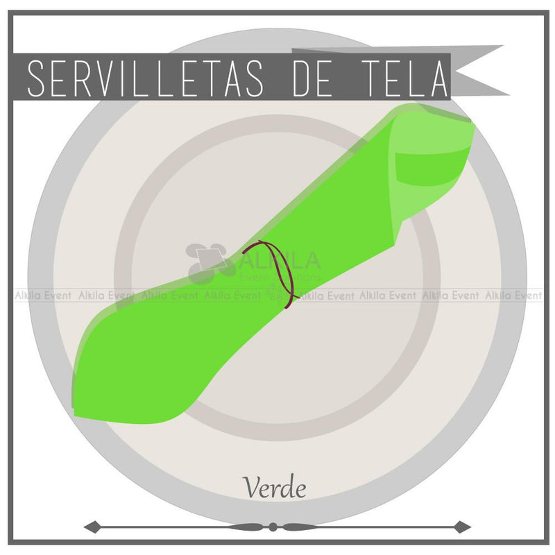 Servilletas de Tela color Verde (Renta) Mantelería AlkilaEvent 