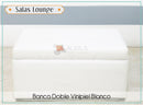 Banca Doble Vinipiel Blanco 50x100 VENTA Salas Lounge AlkilaEvent 